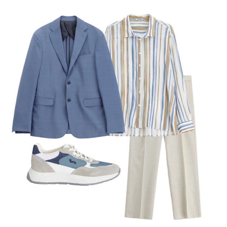 Outfit uomo - Marzo. Stile Trendy per Tutti i giorni. Abbinamento con sneakers, camicie, pantaloni, giacche.