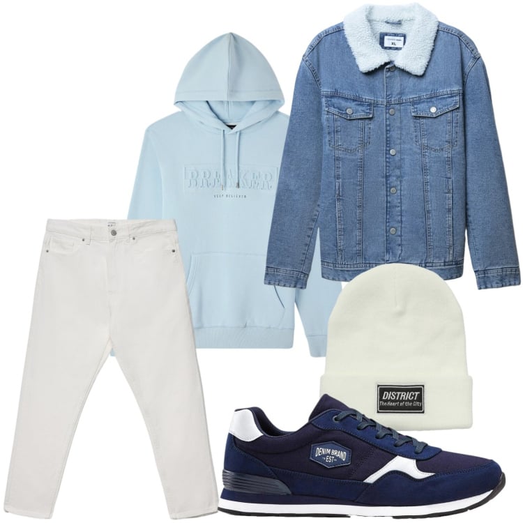 Outfit uomo - La felpa essenziale. Stile Trendy per Tutti i giorni. Abbinamento con sneakers, giacche, felpe con cappuccio, berretti, jeans.