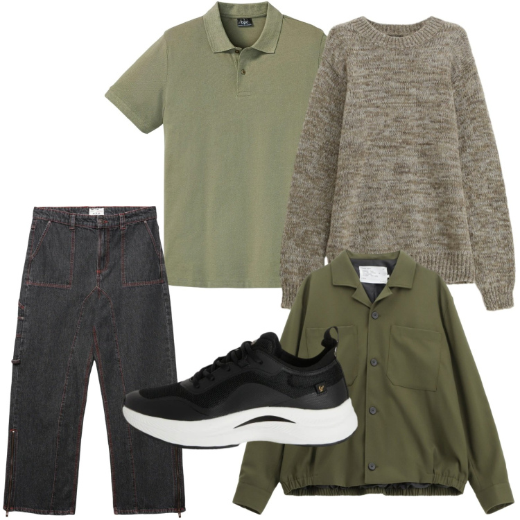 Outfit uomo - La mitica polo. Stile Trendy per Tutti i giorni. Abbinamento con polo, cappotti, maglieria, jeans dritti, sneakers.