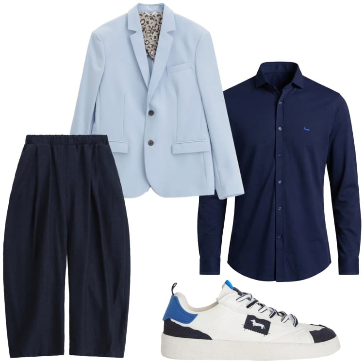 Outfit uomo - Volumi ampi. Stile Casual per Tutti i giorni. Abbinamento con sneakers, camicie, giacche, pantaloni.