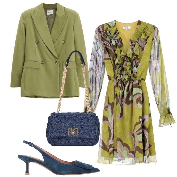 Outfit donna - Occasione speciale. Stile Chic per Cerimonia. Abbinamento con décolleté, vestiti, blazer, borse a spalla.
