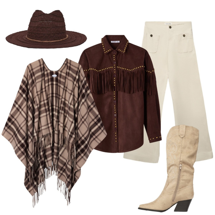 Outfit donna - Terranova-Desert Code. Stile Urban per Tutti i giorni. Abbinamento con cappotti, jeans, stivali, cappelli, camicie.