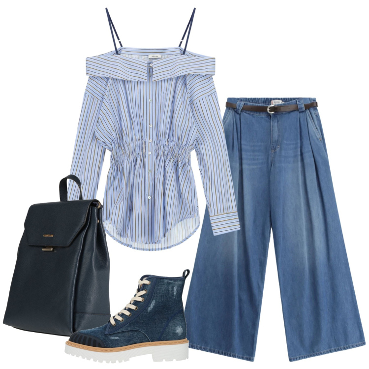 Outfit donna - Total look #2360839. Stile Basic per Tutti i giorni. Abbinamento con stivaletti, zaini, camicie, jeans.