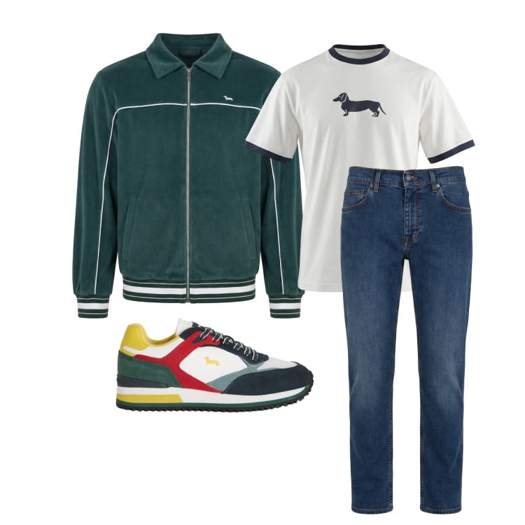 Outfit uomo - Marzo. Stile Trendy per Tutti i giorni. Abbinamento con jeans, sneakers, felpe, t-shirt.