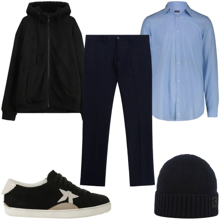 Outfit uomo - Total look #2361066. Stile Casual per Tutti i giorni. Abbinamento con pantaloni, sneakers, bomber, berretti, camicie.
