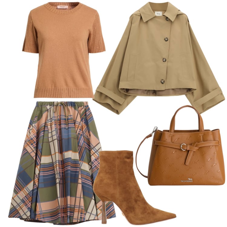 Outfit donna - Uno stile un po retrò. Stile Vintage retrò per Serata fuori. Abbinamento con pullovers, stivaletti, borse a mano, gonne lunghe, blazer.