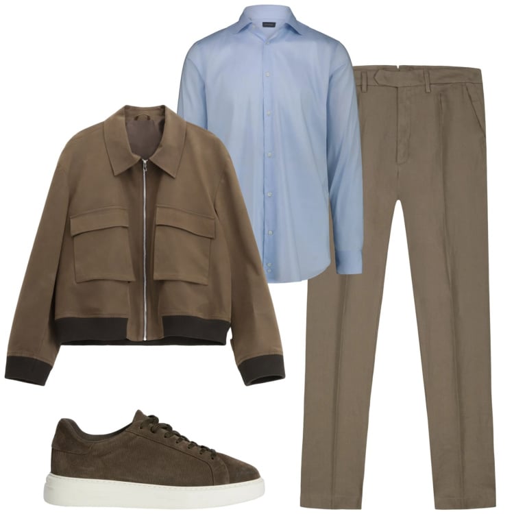 Outfit uomo - City. Stile Business/Elegante per Tutti i giorni. Abbinamento con sneakers, giacche, pantaloni, camicie.