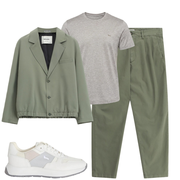 Outfit uomo - City. Stile Trendy per Tutti i giorni. Abbinamento con sneakers, t-shirt, giacche, pantaloni.