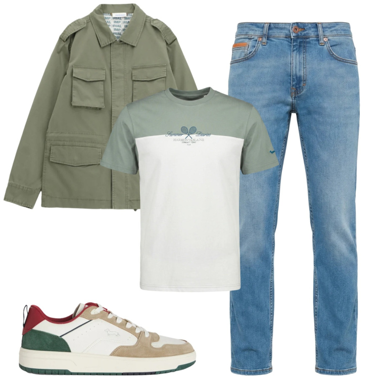 Outfit uomo - Total look #2361174. Stile Casual per Tutti i giorni. Abbinamento con sneakers, t-shirt, jeans, cappotti.