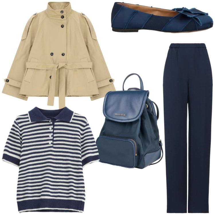 Outfit donna - Sweater tees. Stile Casual chic per Tutti i giorni. Abbinamento con pantaloni, zaini, ballerine, trench, maglieria.