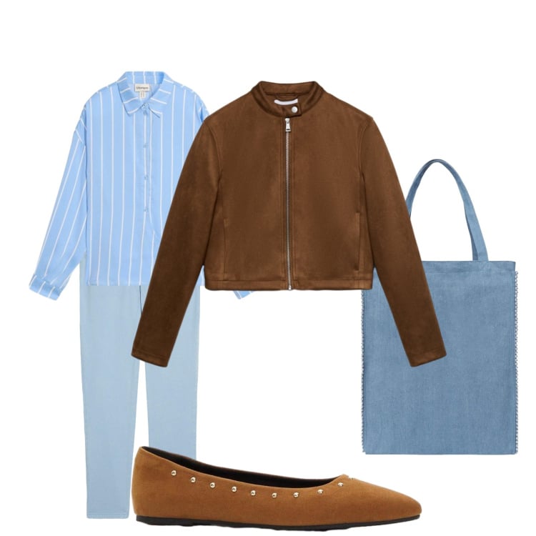 Outfit donna - Minimal. Stile Basic per Tutti i giorni. Abbinamento con ballerine, pantaloni, camicie, giacche, borse tote.