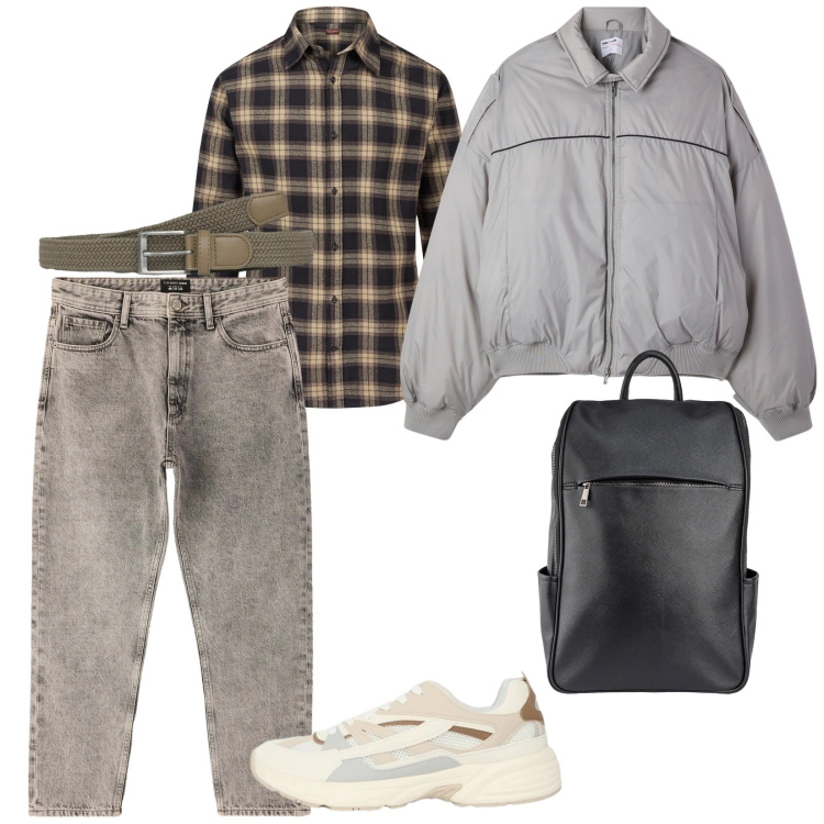 Outfit uomo - Giacca a vento. per Tutti i giorni. Abbinamento con cinture, jeans dritti, sneakers, bomber, camicie, borse sportive.