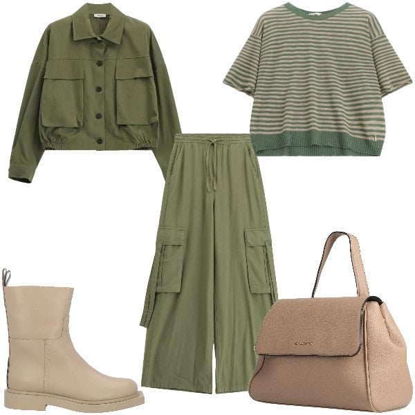 Outfit donna - Total look #2361443. Abbinamento con zaini, stivaletti, pantaloni cargo, maglieria, cappotti.