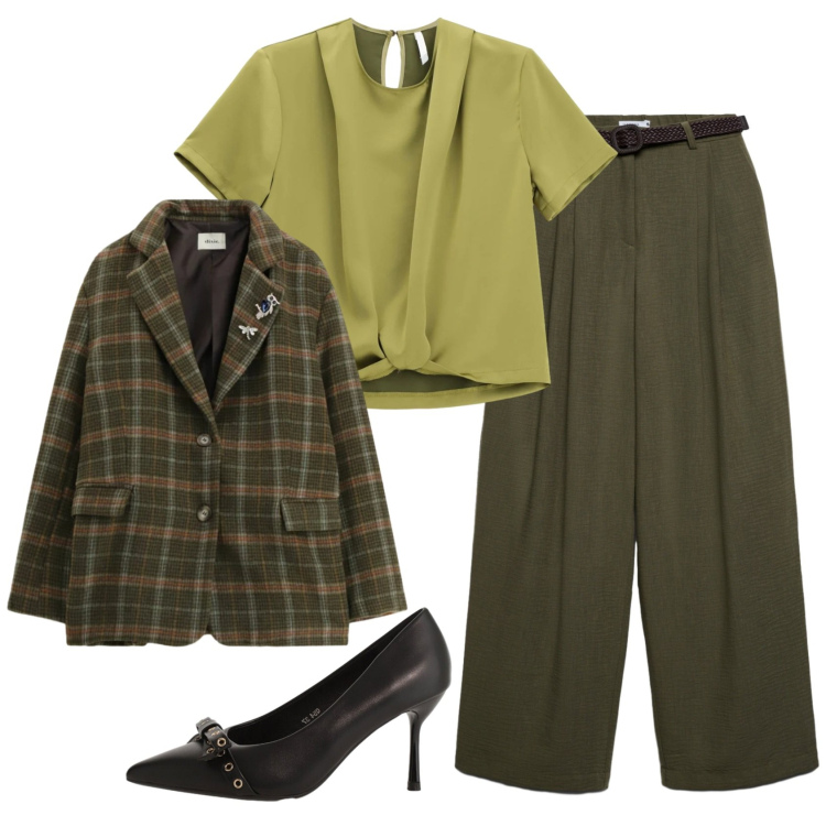 Outfit donna - Total look #2361457. Stile Basic per Ufficio. Abbinamento con bluse, décolleté, pantaloni, blazer.