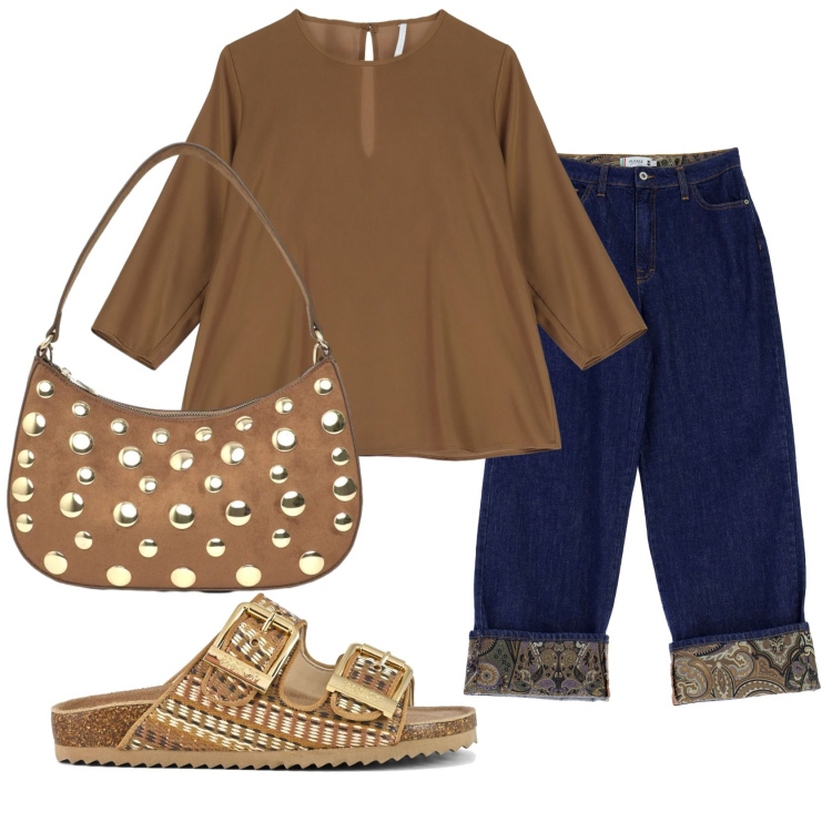 Outfit donna - Total look #2361468. Stile Basic per Tutti i giorni. Abbinamento con borse a tracolla, bluse, jeans, sandali.