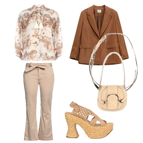 Outfit donna - ecru forever. Stile Boho per Tutti i giorni. Abbinamento con marsupi, espadrillas, pantaloni, blazer, bluse.