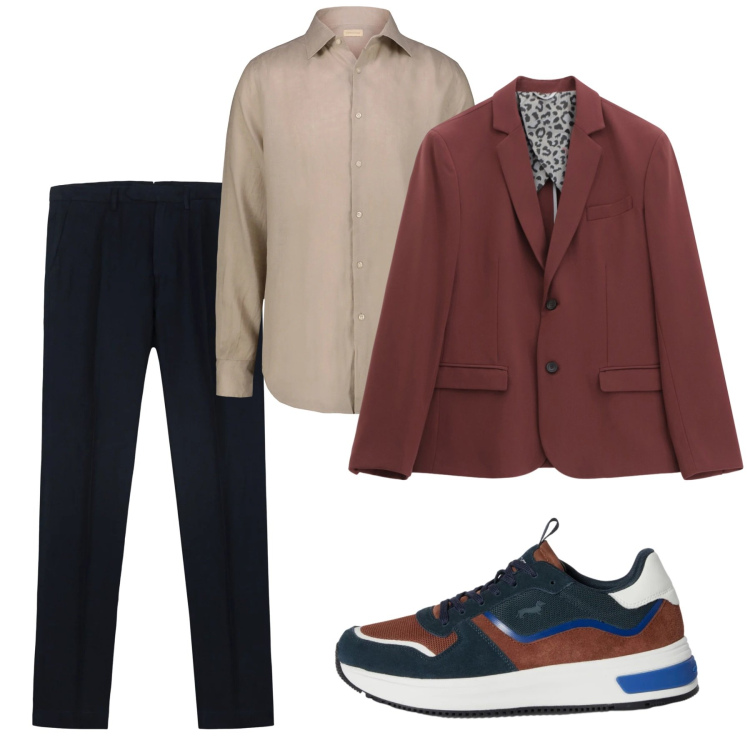 Outfit uomo - Primavera. Stile Casual per Tutti i giorni. Abbinamento con sneakers, giacche, camicie, pantaloni.
