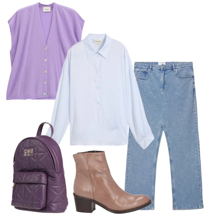 Outfit donna - Il potere dei colori pastello - Focus Do. Stile Casual per Tutti i giorni. Abbinamento con zaini, stivaletti, camicie, jeans dritti, gilet.