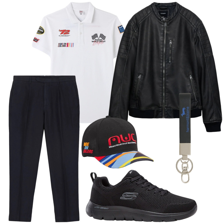 Outfit uomo - Sportivo ma non troppo. per Sport. Abbinamento con sneakers, portachiavi, cappelli, polo, giacche, pantaloni.