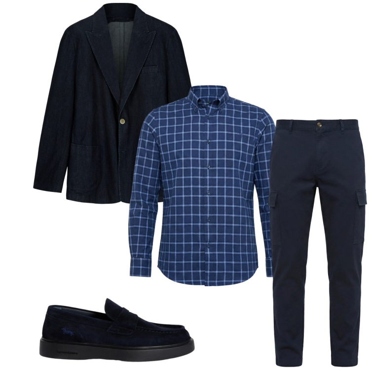 Outfit uomo - Total look #2362052. Stile Business/Elegante per Ufficio. Abbinamento con scarpe stringate, pantaloni cargo, camicie, giacche.