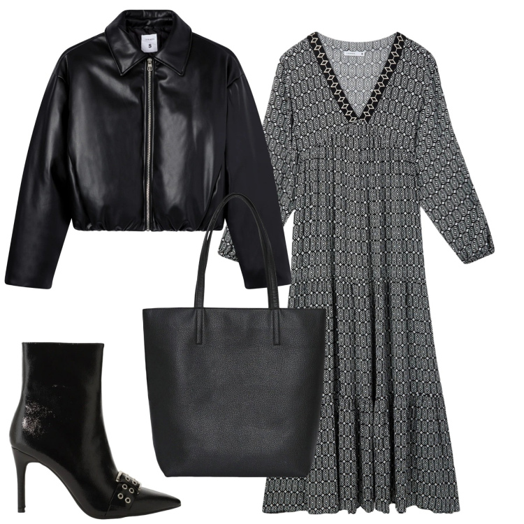 Outfit donna - Leggera a marzo. Stile Glamour per Tutti i giorni. Abbinamento con stivaletti, vestiti lunghi, borse tote, giacche.