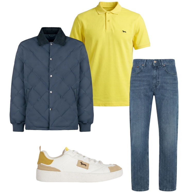 Outfit uomo - Total look #2362080. Stile Trendy per Tutti i giorni. Abbinamento con jeans, sneakers, polo, giacche.