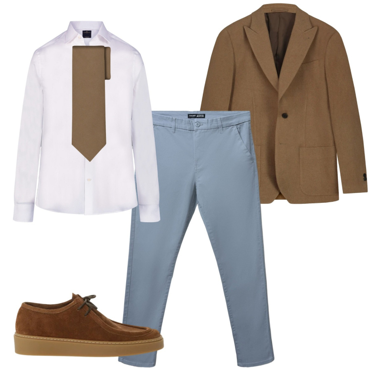 Outfit uomo - In cravatta. Stile Business/Elegante per Tutti i giorni. Abbinamento con pantaloni chino, scarpe stringate, camicie, cravatte, giacche.