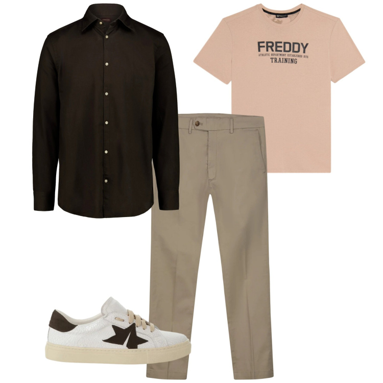Outfit uomo - Moro sporty. Stile Casual per Tutti i giorni. Abbinamento con sneakers, t-shirt, pantaloni chino, camicie.