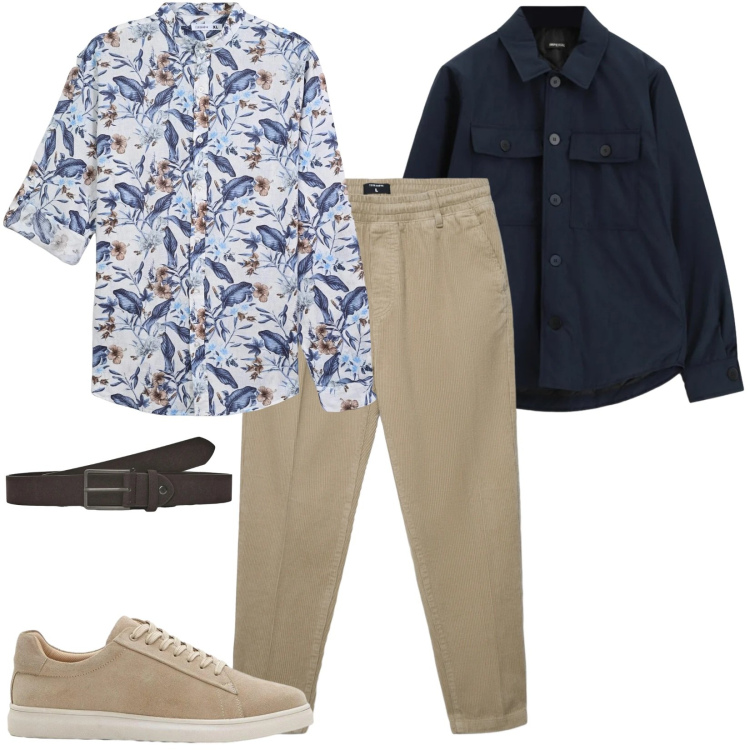 Outfit uomo - Total look #2362208. Stile Casual per Tutti i giorni. Abbinamento con sneakers, cappotti, camicie, cinture, pantaloni.