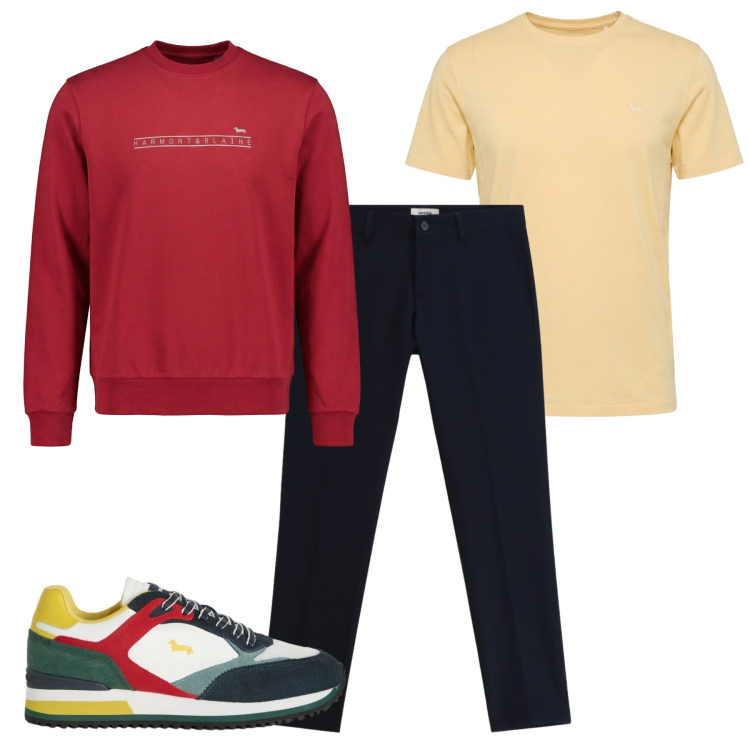 Outfit uomo - Urban colors. Stile Casual per Tutti i giorni. Abbinamento con sneakers, t-shirt, felpe, pantaloni.