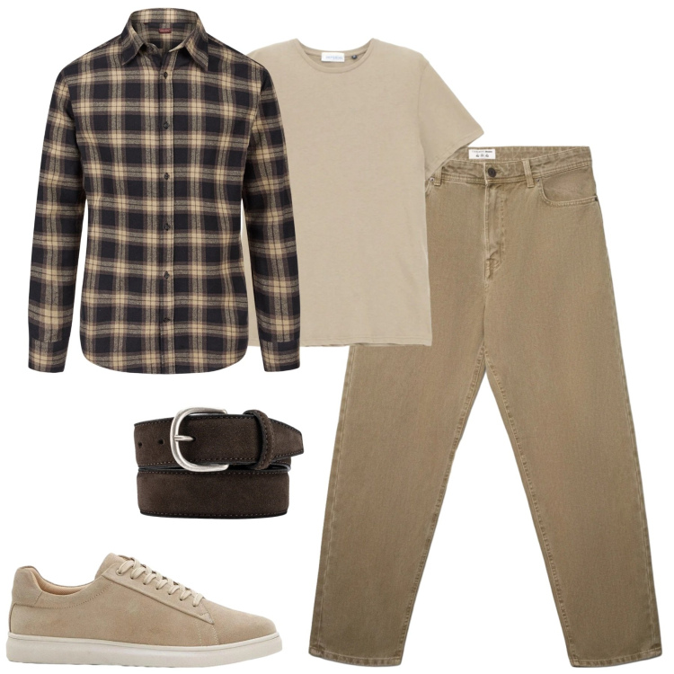 Outfit uomo - Marzo. Stile Urban per Tutti i giorni. Abbinamento con sneakers, t-shirt, jeans, camicie, cinture.