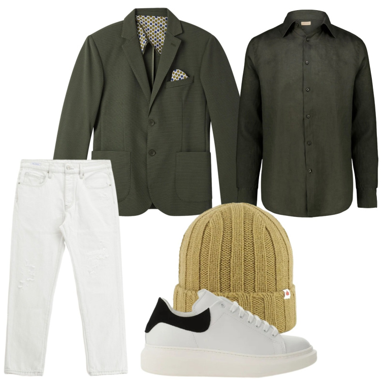 Outfit uomo - Il blazer di stagione. Stile Trendy per Tutti i giorni. Abbinamento con giacche, jeans dritti, sneakers, berretti, camicie.
