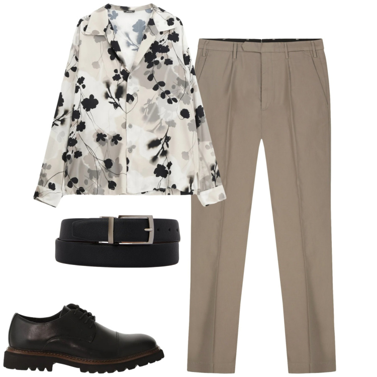 Outfit uomo - City. Stile Urban per Tutti i giorni. Abbinamento con camicie, scarpe stringate, cinture, pantaloni.