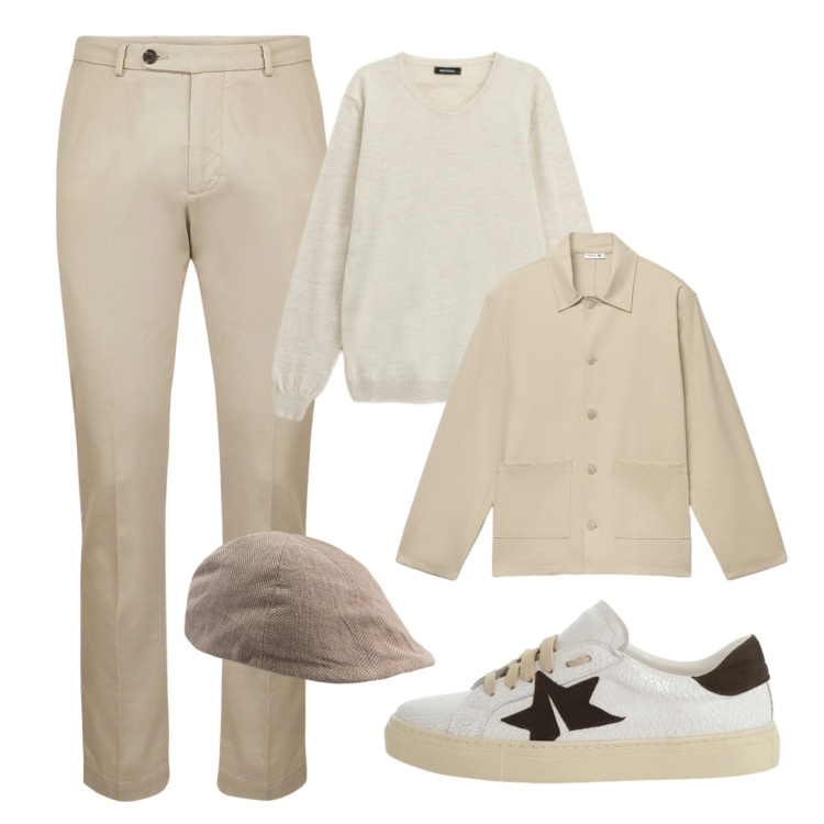 Outfit uomo - Primavera minimal. Stile Urban per Tutti i giorni. Abbinamento con maglieria, sneakers, cappotti, pantaloni, cappelli e berretti.