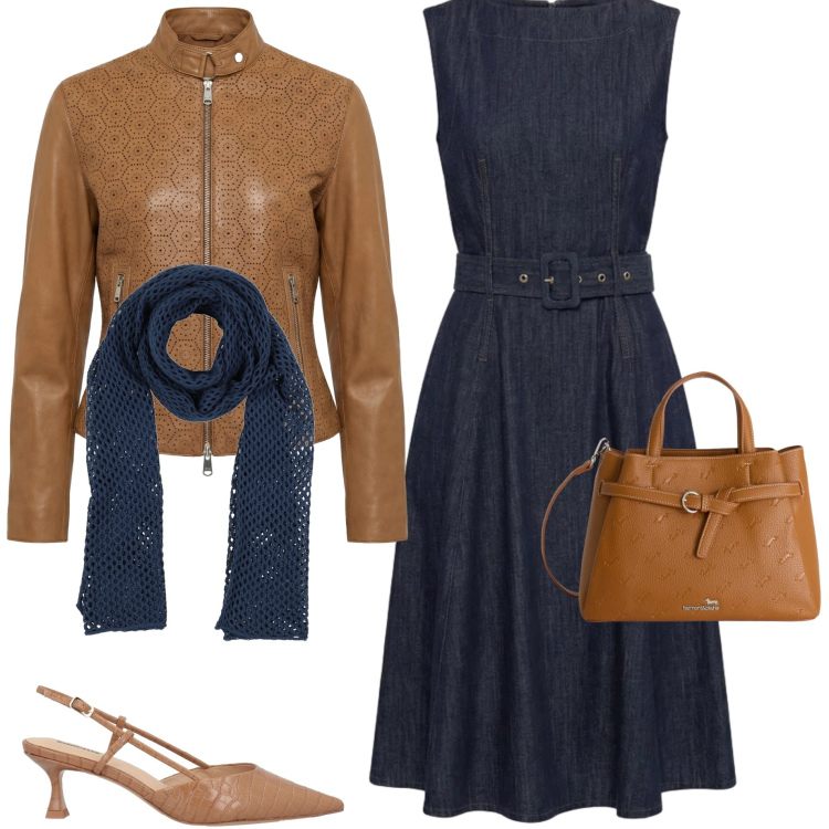 Outfit donna - Abiti curvy. Stile Casual chic per Tutti i giorni. Abbinamento con sciarpe, décolleté, borse a mano, giacche, vestiti midi/longuette.