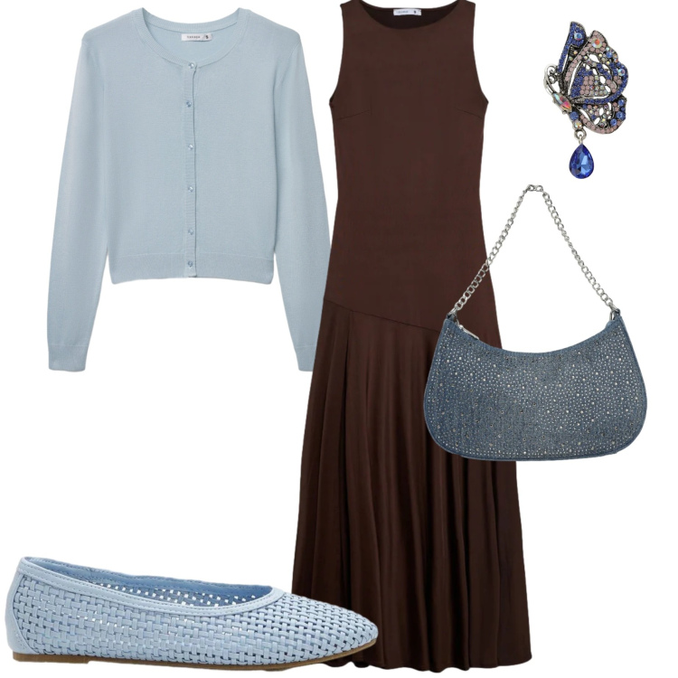 Outfit donna - Abiti tessuti morbidi. Stile Casual chic per Tutti i giorni. Abbinamento con ballerine, vestiti lunghi, cardigans, borse a tracolla, ciondoli.