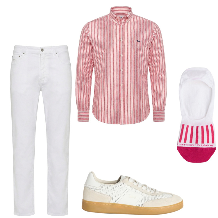 Outfit uomo - Total look #2362638. Stile Trendy per Serata speciale. Abbinamento con sneakers, camicie, pantaloni, calzini.