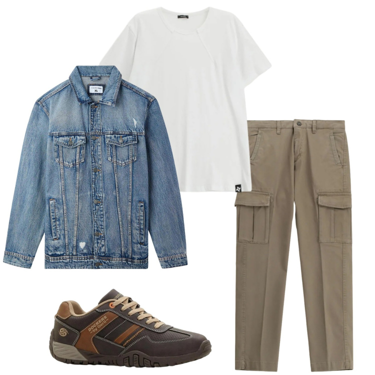 Outfit uomo - Total look #2362643. Stile Casual per Tutti i giorni. Abbinamento con sneakers, giacche, pantaloni cargo, t-shirt.