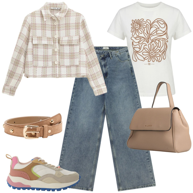 Outfit donna - Marzo. Stile Casual chic per Tutti i giorni. Abbinamento con zaini, cinture, jeans, sneakers, cappotti, t-shirt.