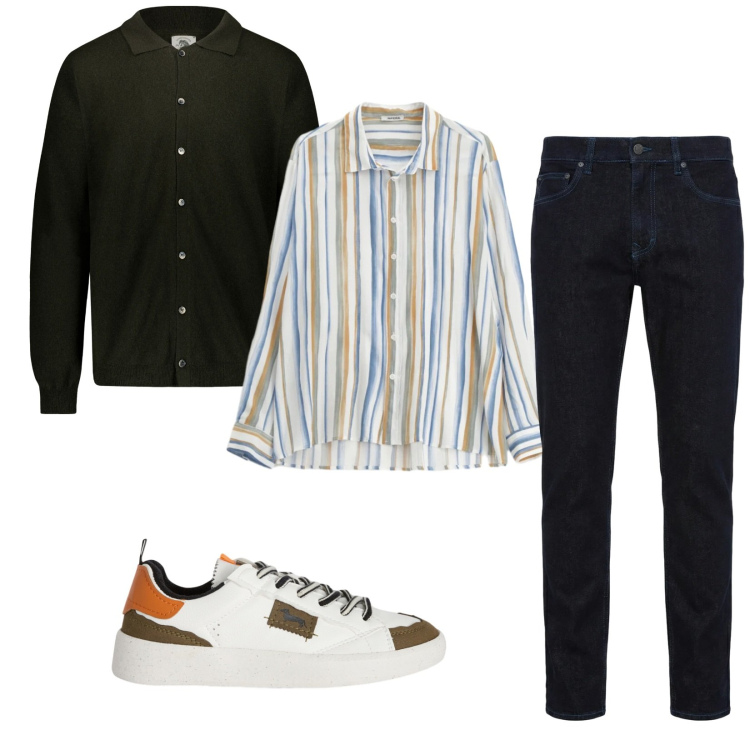 Outfit uomo - Total look #2362858. Stile Trendy per Tutti i giorni. Abbinamento con jeans, sneakers, camicie, polo.