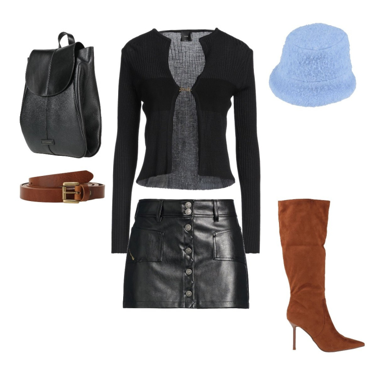 Outfit donna - rnb 001. Stile Urban per Tutti i giorni. Abbinamento con cardigans, cappelli, stivali, minigonne, zaini, cinture.