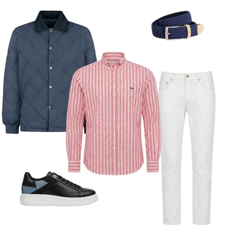 Outfit uomo - Casual Chic. Stile Urban per Tutti i giorni. Abbinamento con cinture, jeans, camicie, sneakers, giacche.