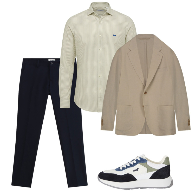 Outfit uomo - Primavera. Stile Casual per Tutti i giorni. Abbinamento con sneakers, camicie, pantaloni, giacche.