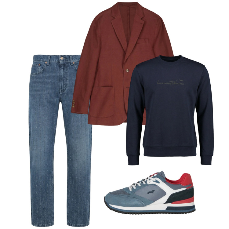 Outfit uomo - Spring. Stile Casual per Tutti i giorni. Abbinamento con sneakers, jeans, felpe, giacche.