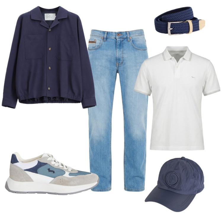 Outfit uomo - Achille: sul lago.. Stile Urban per Tutti i giorni. Abbinamento con jeans, sneakers, cinture, cappelli, polo, cappotti.