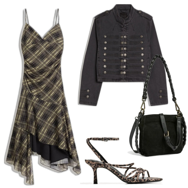 Outfit mujer - Trendy look. Estilo Trendy para Noche/Fiesta elegante. Combinación con sandalias de tacón, bandoleras, vestidos midi/longuettes, blazers.