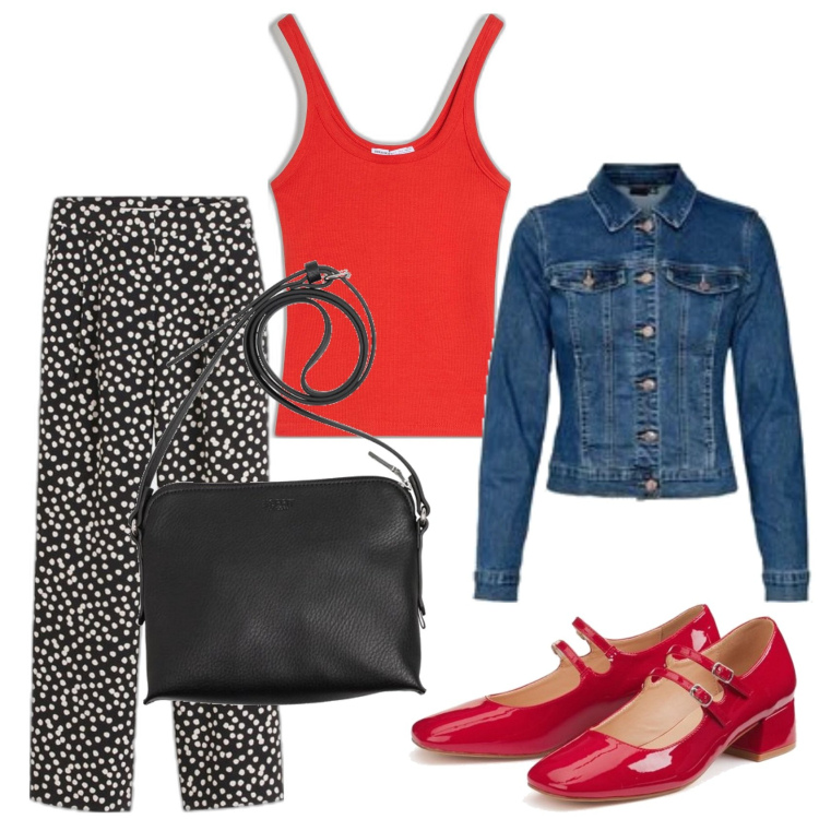Outfit mujer - Urban look. Estilo Urban para Todos los días. Combinación con blazers, bolsos saco, bailarinas, pantalones palazzo, camiseta.