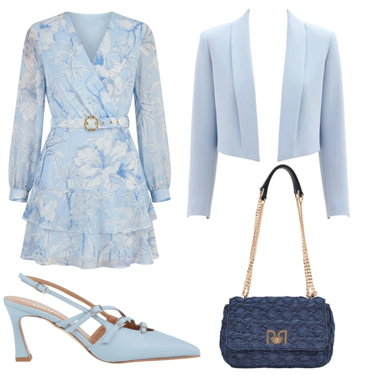 Outfit donna - Cerimonia bon ton. Stile Glamour per Cerimonia. Abbinamento con décolleté, vestiti corti, borse a spalla, bolero.