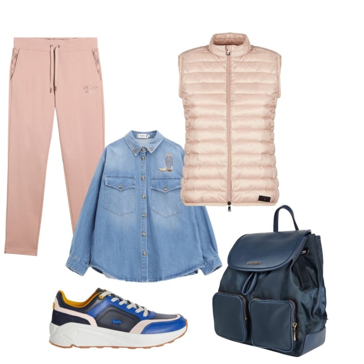 Outfit donna - Jeans over. Stile Casual per Tutti i giorni. Abbinamento con zaini, sneakers, pantaloni, camicie, piumini.