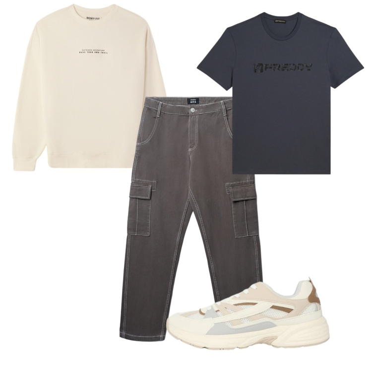 Outfit uomo - Cargo jeans. Stile Casual per Tutti i giorni. Abbinamento con felpe, sneakers, pantaloni cargo, t-shirt.